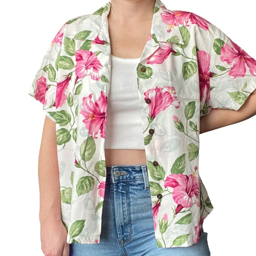 Two Palms button down tropical floral shirt, size 2XL